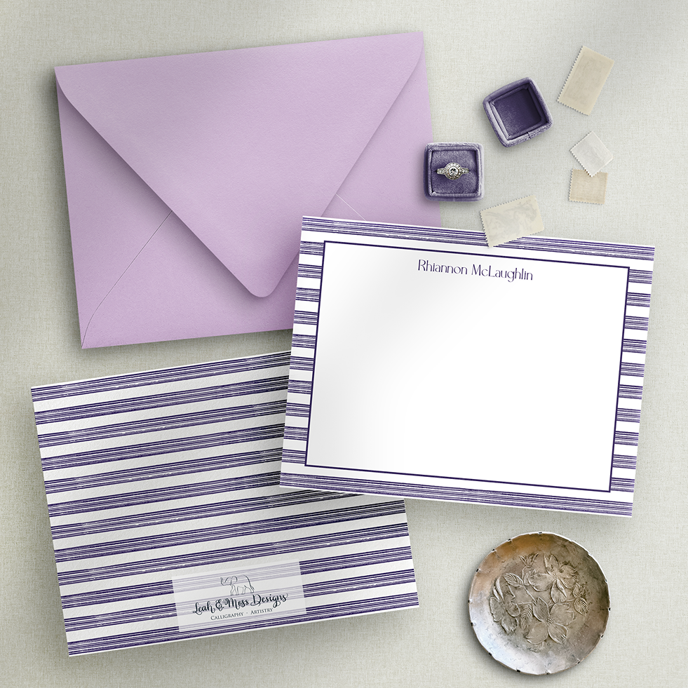 personalized wedding thank you notes with stripes