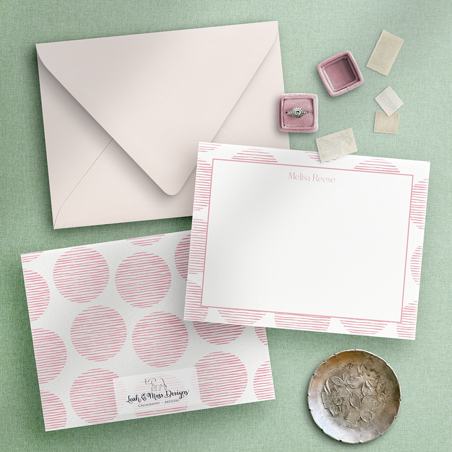 personalized wedding thank you notes with polka dots