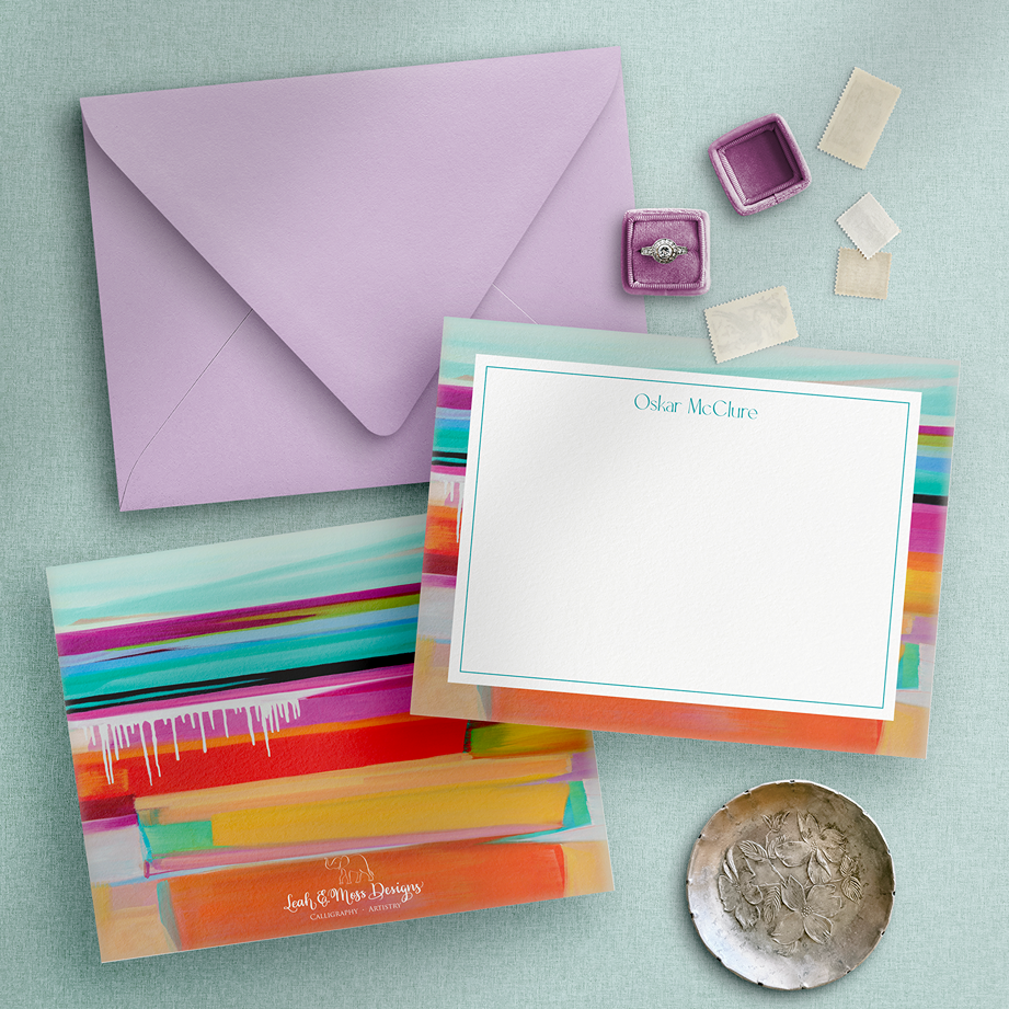 personalized wedding thank you notes with contemporary art