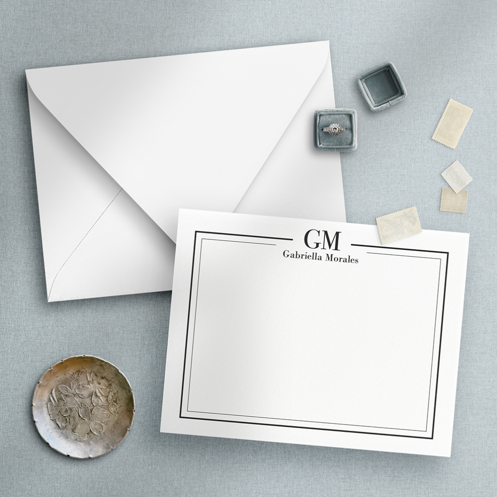 personalized wedding thank you notes with monogram