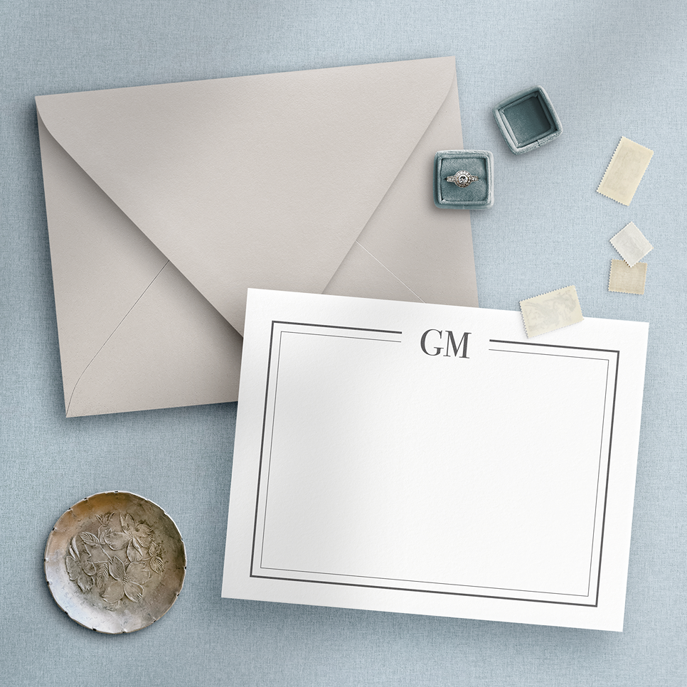 personalized wedding thank you notes with monogram