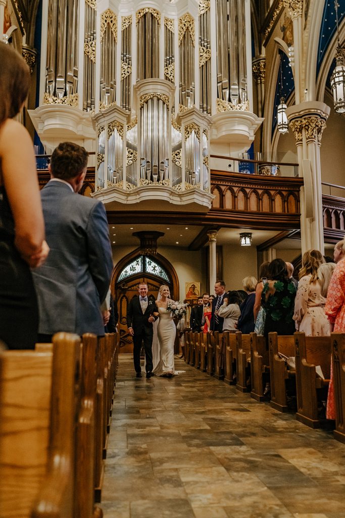 bridal entrance for wedding at Notre Dame