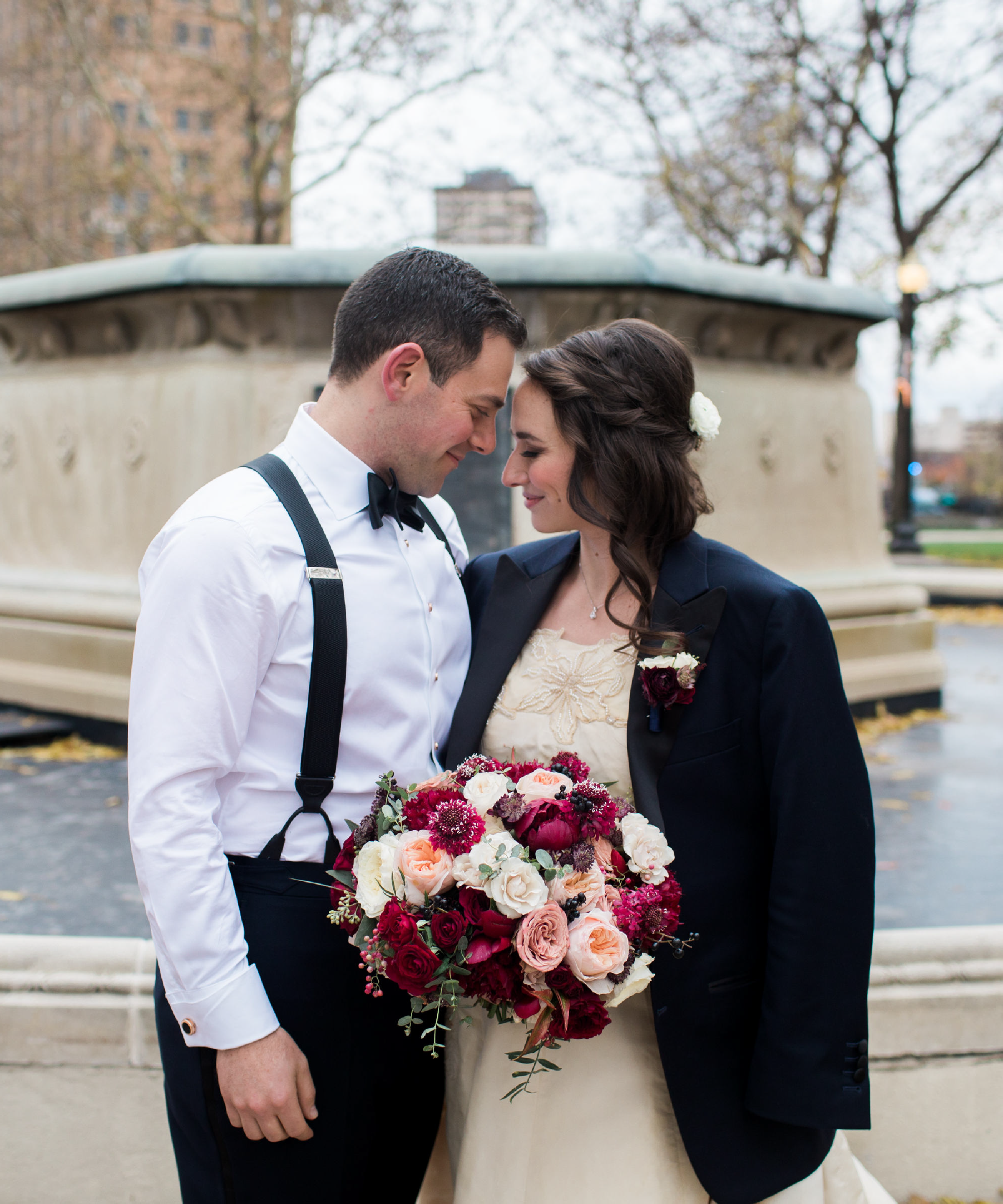 Detroit artist Leah Sachs and husband Adam on their wedding day | Photo: Casey Brodley