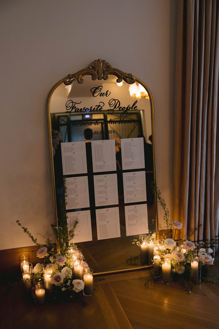 Wedding seating chart vs. escort cards vs. place cards