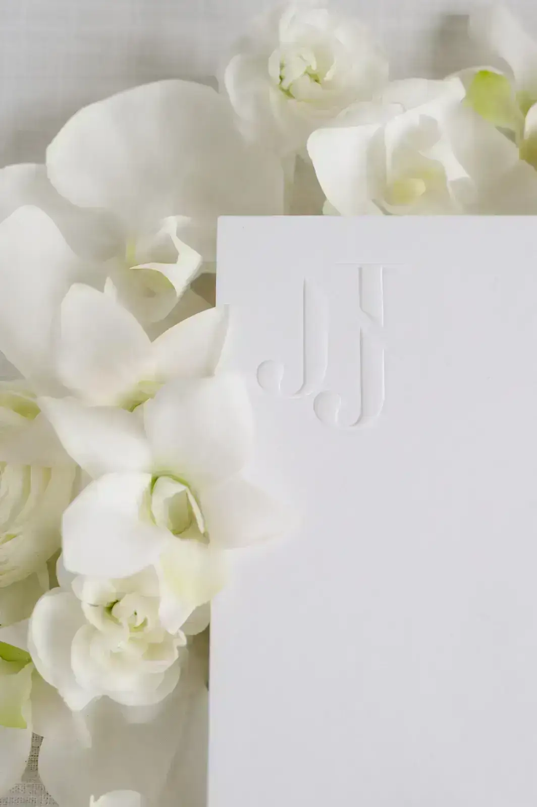 embossed unique wedding invitation monogram