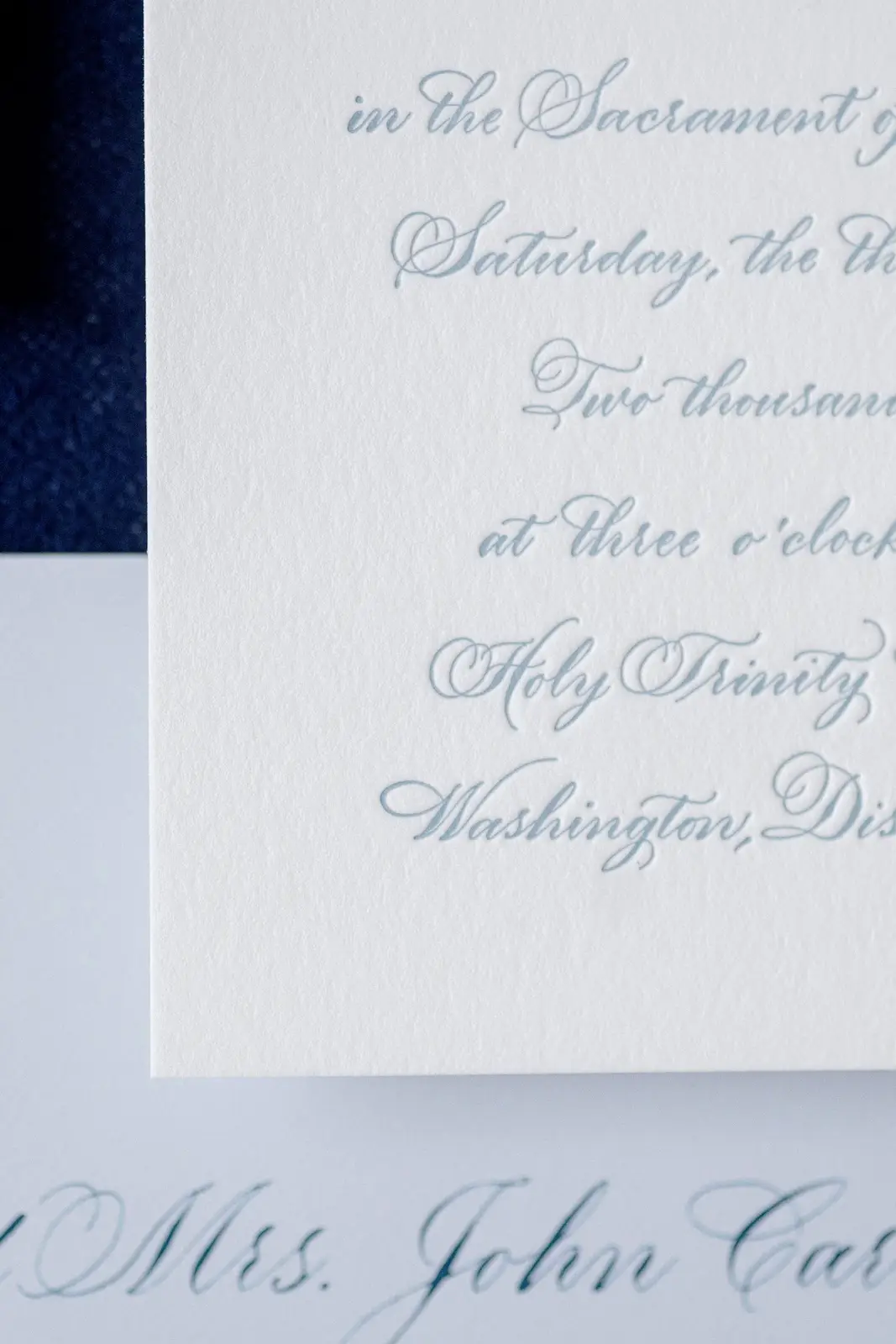 letterpress printed, unique wedding invitation detail