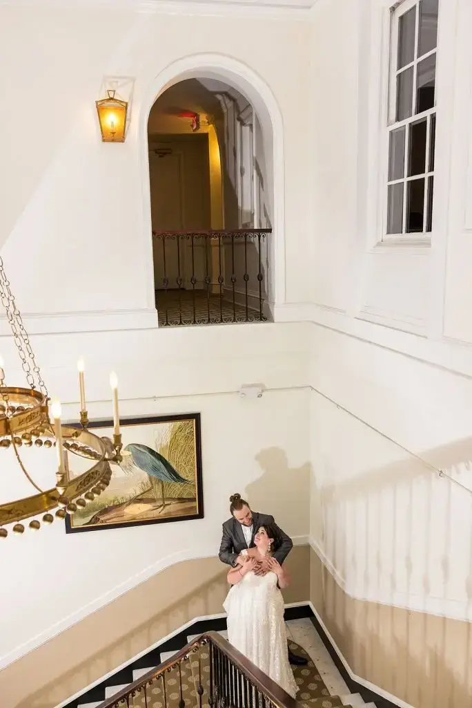 bride and groom portrait at their Mansion at Oyster Bay wedding - from Leah E. Moss Designs