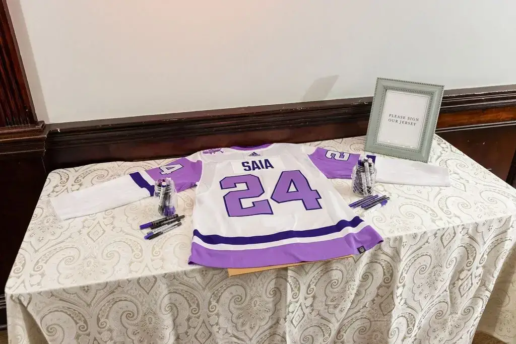 custom jersey as a guest book alternative - Leah E. Moss Designs