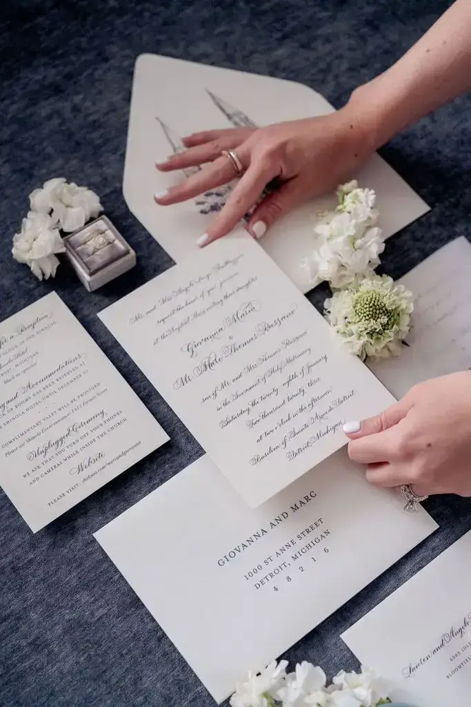 designer styles navy luxury wedding invitations